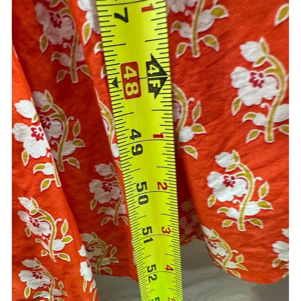 J.Crew Red Floral Tiered Maxi Dress Ruffle V-Neck Boho Cottagecore Womens 8 - Picture 6 of 15